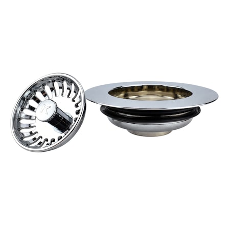 Ace Trading -Plumb T Keeney 4-1/2 in. D Polished Strainer and Stopper Topper K5451